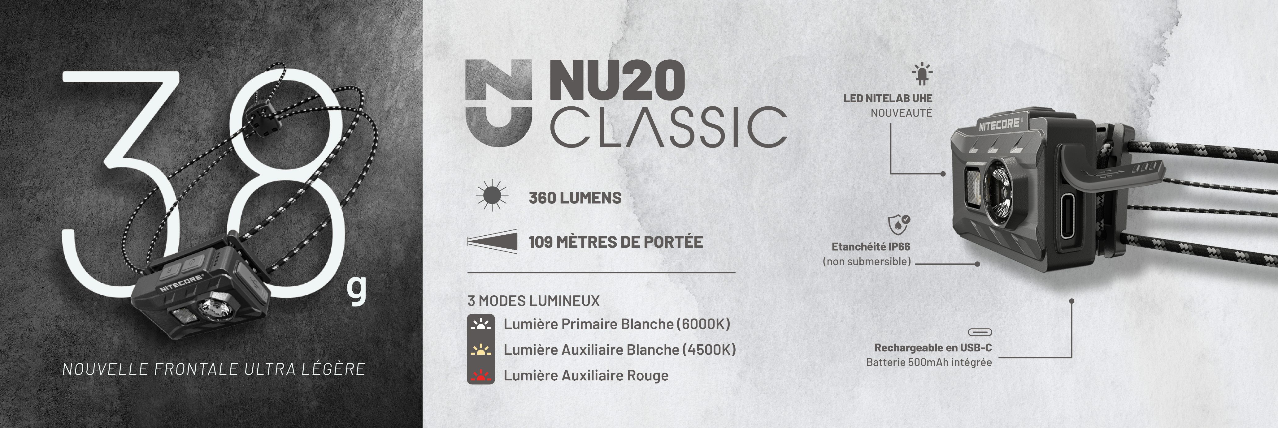 Nouvelle frontale ultra lgre nu20 classic